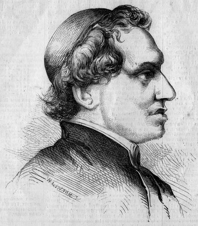 Portræt af Giacomo Antonelli (1808-1878), italiensk kardinal og udenrigsminister for den pavelige regering. Indgravering af Linton i ""The Illustrous World"" nr. 92 af 15. januar af French School