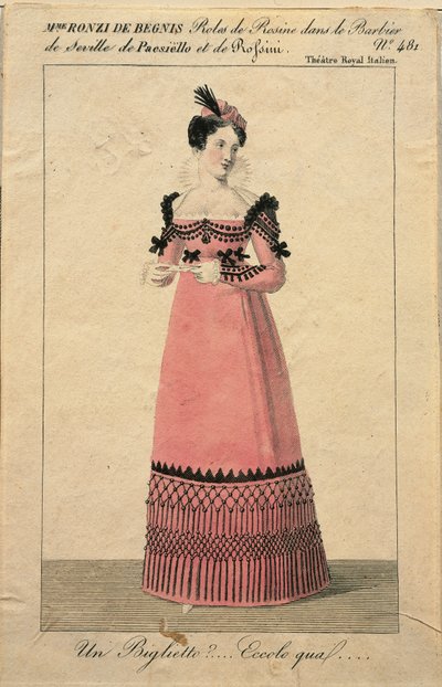 Portræt af Giuseppina Ronzi de Begnis i rollen som Rosina i 