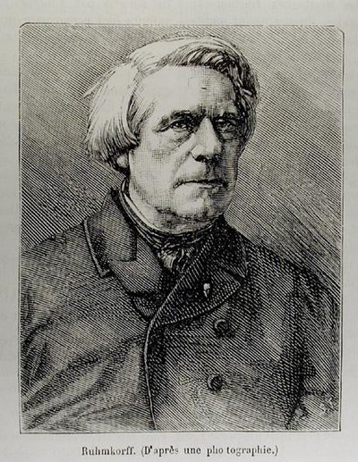 Portræt af Heinrich Daniel Ruhmkorff (1803-77) af French School
