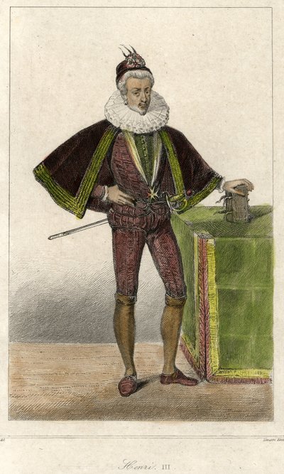 Portræt af Henrik III (1551 - 1589), konge af Frankrig. af French School