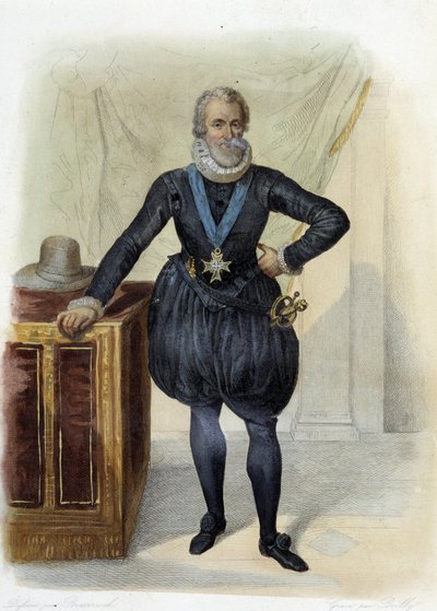 Portræt af Henrik IV, konge af Frankrig (1553-1610) - i "" Le Plutarque francais"", red. Mennechet af French School