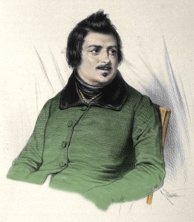 Portræt af Honore de Balzac (1799-1850), fransk forfatter. af French School
