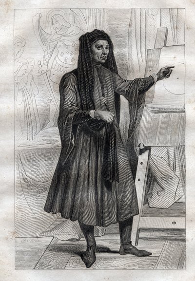 Portræt af den italienske maler Giotto di Bondone (Ambrogiotto di Bondone af French School