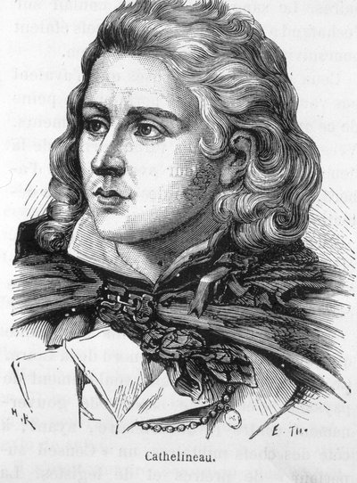 Portræt af Jacques Cathelineau (1759 - 1793), Vendée-høvding - i "" The History of France"" af Henri Martin af French School