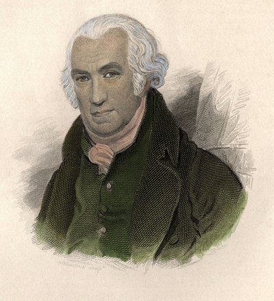 Portræt af James Watt (1736-1819), skotsk ingeniør og mekaniker. i "" Portraits des Hommes Useful" af French School