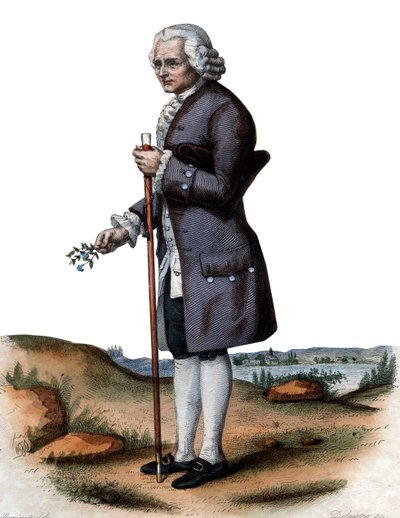 Portræt af Jean-Jacques Rousseau (1712-1778), schweizisk filosof. af French School