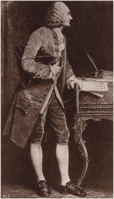 Portræt af Jean-Philippe Rameau af French School