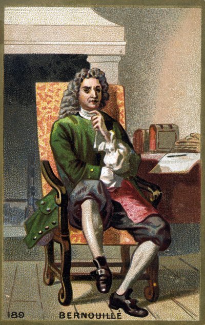 Portræt af Jean Bernoulli (Johann Bernouilli) (1667-1748) Kromolitografi fra slutningen af det 19. århundrede. af French School