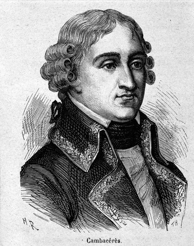 Portræt af Jean Jacques Régis de Cambacérès, hertug af Parma, fransk jurist og politiker (1753-1824) - gravering - i "" L