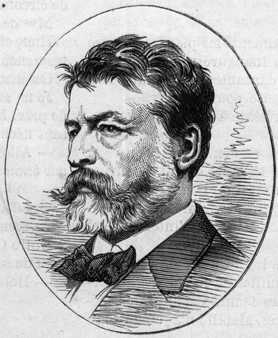 Portræt af Jean Louis Ernest Meissonnier (1815-1891), fransk maler. Indgravering i "" Le Monde Illustré"" nr. 890 af 2. maj 1874. af French School