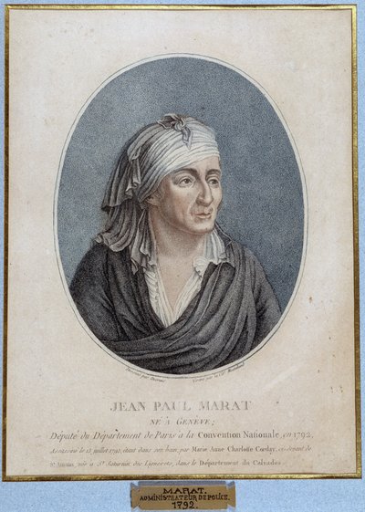 Portræt af Jean Paul Marat (1743-1793), fransk læge, publicist og politiker af French School