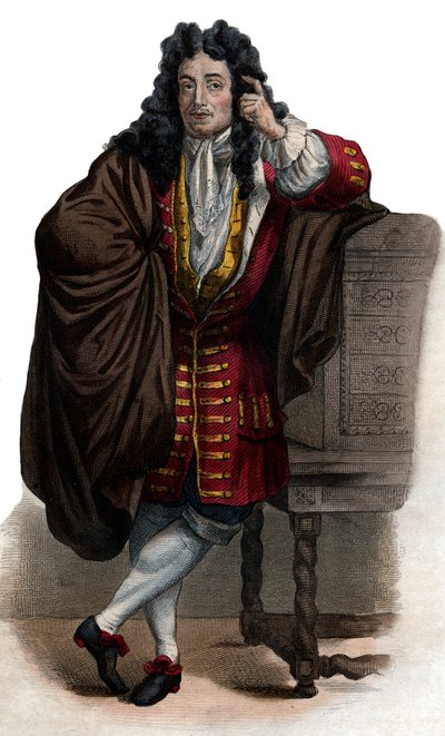 Portræt af Jean de La Bruyere (Labruyere) (1645-1696), fransk essayist og moralist. af French School