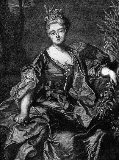 Portræt af Jeanne Becu, grevinde (eller madame) af Barry (1743-1793), sidste elskerinde til Ludvig XV, i Ceres, landbrugets gudinde. Indgravering i "Historien om prostitution og udskejelser i klodens folk fra antikken til i dag"" af Dr. T af French School