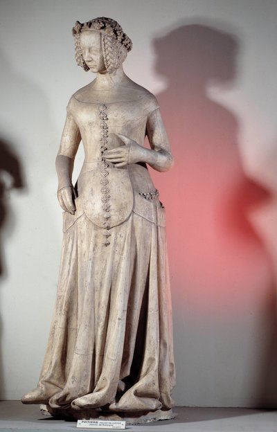 Portræt af Jeanne de Boulogne, hustru til hertugen af Berry (1340-1416) Skulptur fra 1385 fra Justitspaladset i Poitiers. Paris, Museum of Monuments engelsk af French School