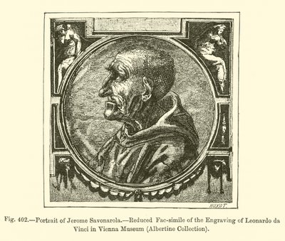 Portræt af Jerome Savonarola (gravering) af French School