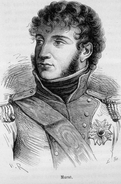 Portræt af Joachim Murat (1767 - 1815) - i "" The History of France"" af Henri Martin af French School