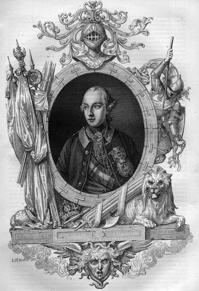 Portræt af Joseph II (1741-1790), kejser af Østrig Indgravering i "Histoire des Papes-King-Queen-and-Empereurs a travers les centuries"" af Maurice Lachatre af French School