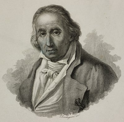 Portræt af Joseph Marie Charles, kaldet Jacquard (1752-1834), fransk væver og opfinder af Jacquardvæv, gravering af Guadagnini af French School