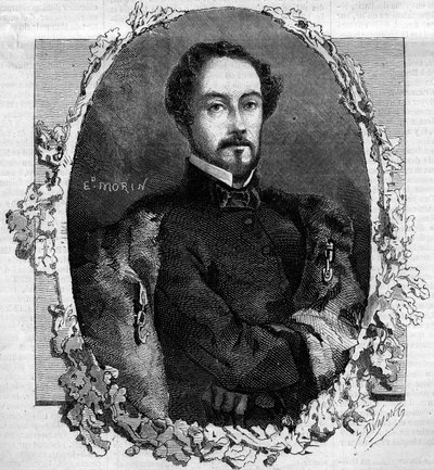 Portræt af Juan Prim y Prats, greve af Reuss (1814-1870), spansk general og politiker. Indgravering i "" Le Monde Illustré"" nr. 151 af 3. maj 1860. af French School