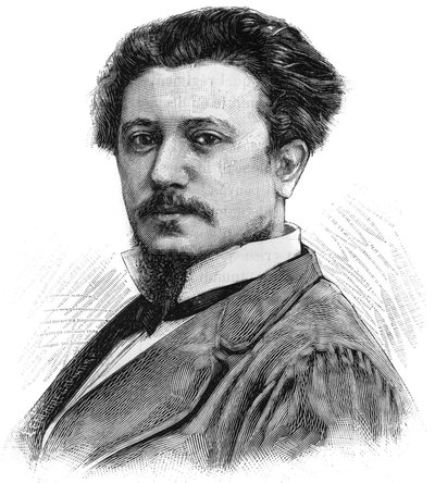 Portræt af Karl Daubigny (1846-1886), fransk maler. Indgravering i ""The Illustrated World"", 5. juni af French School