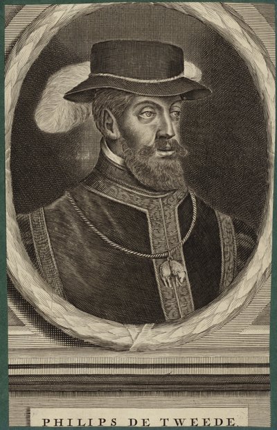 Portræt af kong Filip II af Spanien af French School