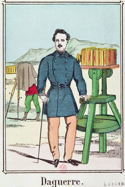 Portræt af Louis-Jacques Daguerre (1787-1851) af French School