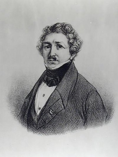 Portræt af Louis-Jacques Daguerre (1787-1851) af French School