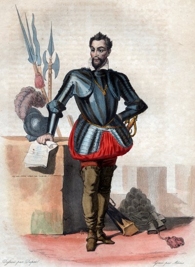 Portræt af Louis I de Bourbon, prins af Conde (1530-1569), huguenotleder og general. af French School