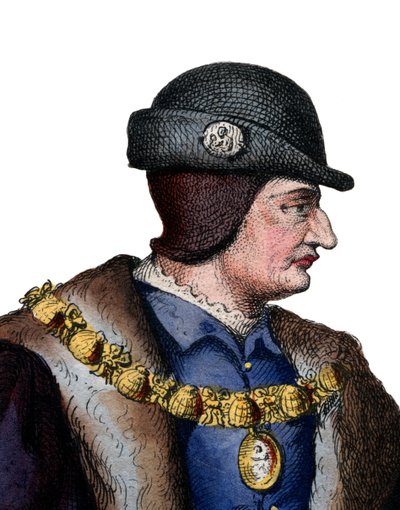 Portræt af Louis XI af Frankrig (1423-1483), konge af Frankrig. af French School