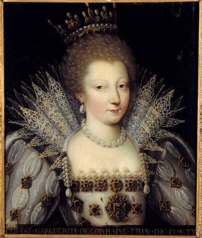 Portræt af Louise Marguerite de Lorraine, prinsesse af Conti Maleri af den franske skole i det 17. århundrede. Dim 0,57 x 0,47 m Chantilly, Musee Conde af French School