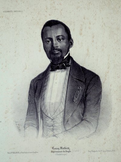 Portræt af Louisy Mathieu (1817-1874), tidligere slave og stedfortræder for Guadeloupe Indgravering af det 19. århundredes Chartres, Musee des Beaux Arts af French School
