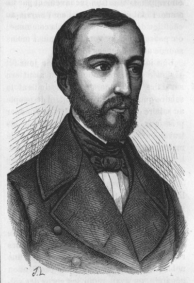 Portræt af M. de Falloux, fransk politiker (1811 - 1886). Gravering fra L