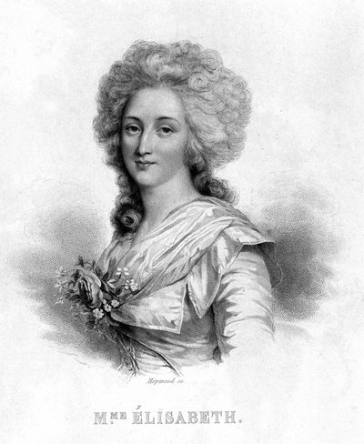 Portræt af Madame Elisabeth - i "" Revolution francaise"" af Thiers. 19. århundrede af French School