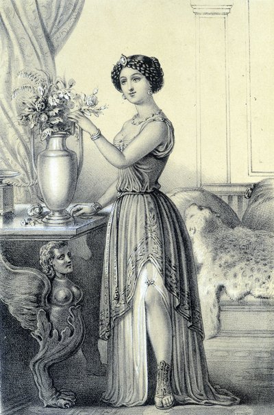 Portræt af Mademoiselle de Fontenay eller Teresa (Theresa eller Terezia) Cabarrus, kendt som Madame Tallien (Talien) - i "Galerie historique de la Revolution francaise" af Albert Maurin af French School