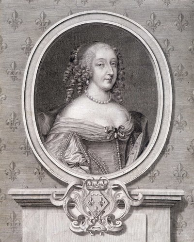 Portræt af Mademoiselle de Montpensier kaldet "Grande Mademoiselle" af French School