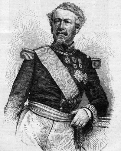 Portræt af Marechal Adolphe Niel (1802-1869), fransk soldat og politiker. Indgravering i "" Le Monde Illustré"" nr. 645 af 21. august 1869. af French School