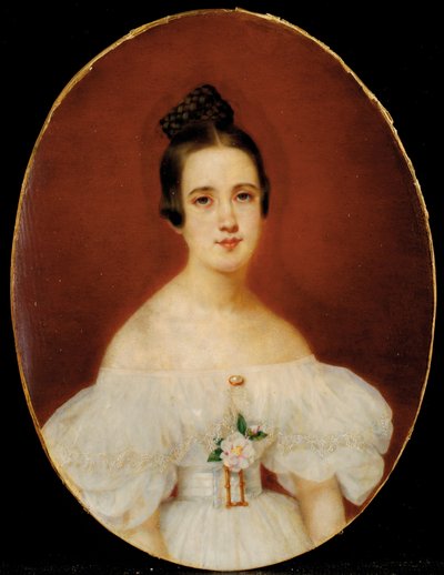 Portræt af Marie-Célestine De Gas, mor til Edgar Degas, ca. 1832-34 af French School