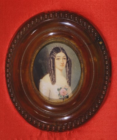 Portræt af Marie Duplessis (1824-1847) også kendt som La Dame aux Camelias, 1847 (wc på papir) af French School