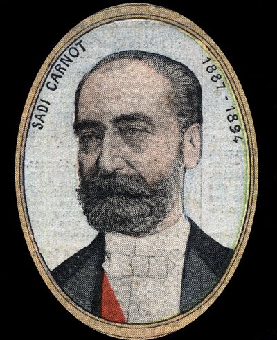 Portræt af Marie Francois Sadi Carnot (1837-1894), præsident for den franske republik. af French School