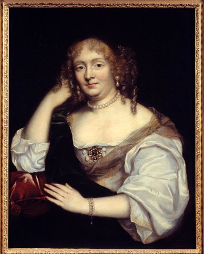 Portræt af Marie de Rabutin-Chantal (Rabutin Chantal), Marquise af Sevigne kendt som Madame de Sevigne (1626-1696), kvinde med bogstaver Maleri af den franske skole. 17. århundrede søn. 0,81 x 0,65 m af French School