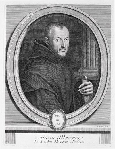 Portræt af Marin Mersenne (1588-1648) graveret af Duflos af French School