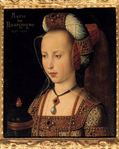 Portræt af Maria af Bourgogne (1457-1482), hertuginde og grevinde af Bourgogne af French School