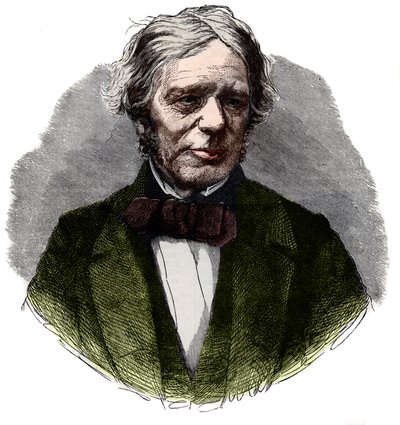 Portræt af Michael Faraday (1791-1867), engelsk kemiker og fysiker. af French School