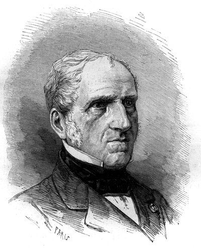 Portræt af Michel Charles (1793-1880), fransk matematiker. Indgravering i "" Le Monde Illustré"" nr. 1240 af 1. januar 1881. af French School