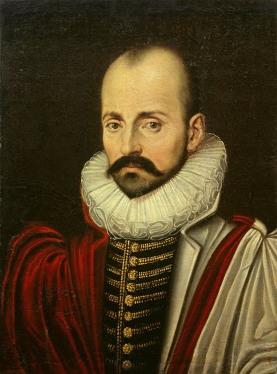 Portræt af Michel Eyquem de Montaigne (1533-1592), fransk humanistisk filosof. Maleri af den franske skole i første fjerdedel af det 17. århundrede. Dim 0,70 x 0,52 m af French School