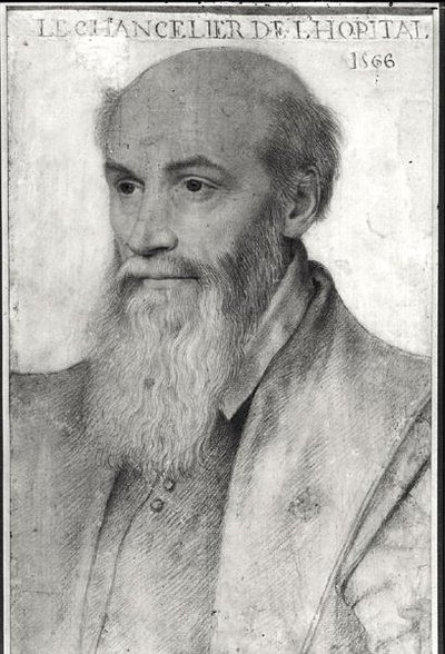 Portræt af Michel de LHospital (ca. 1504-73) 1566 af French School