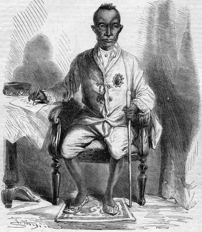 Portræt af Mongkut (Rama IV eller Phrachomklao) (1804-1868), konge af Siam (i dag, Thailand). Indgravering i "" Le Monde Illustré"" nr. 222 af 13. juli 1861. af French School