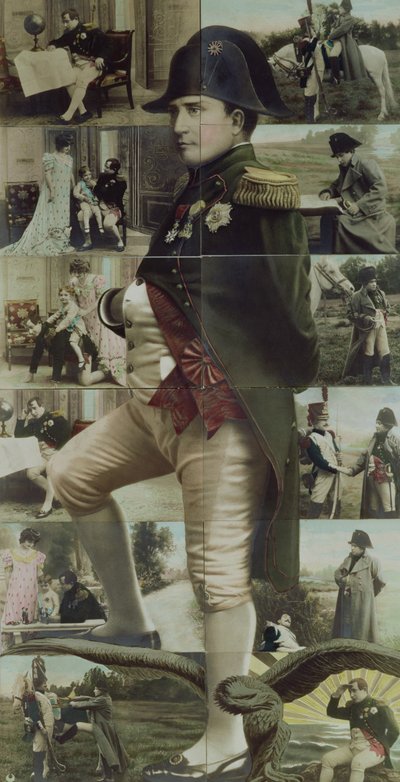 Portræt af Napoleon Bonaparte (1769-1821) og scener fra hans liv, det 19.-20. århundrede (farvet foto) af French School