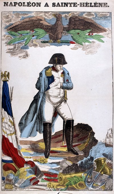 Portræt af Napoleon Bonaparte i St. Helena. Billede af Epinal af French School