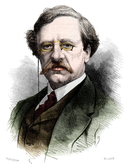 Portræt af Nils Adolf Erik (Eric) Baron Nordenskjold (Nordenskiold) (1832-1901), svensk naturforsker og opdagelsesrejsende. Indgravering i "" Le Monde Illustré"" nr. 1178 af 25. oktober af French School